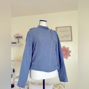 MOD blueish gray zip-up jacket with a relaxed fit size S